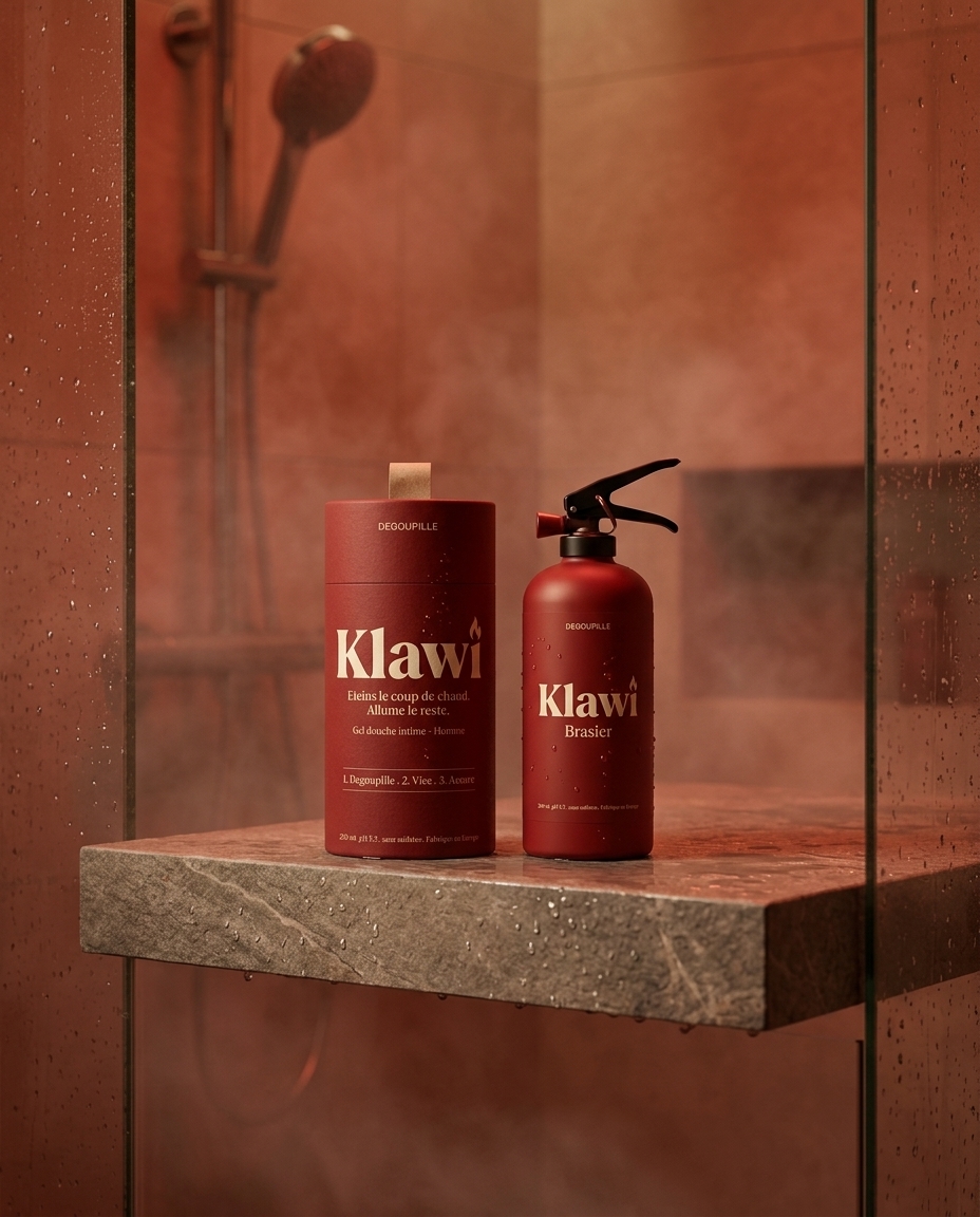 Klawi dans la douche — packaging